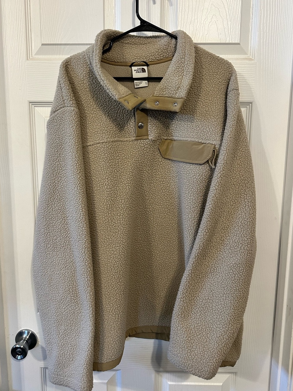 The North Face Men’s Taupe Sherpa Snap Pullover